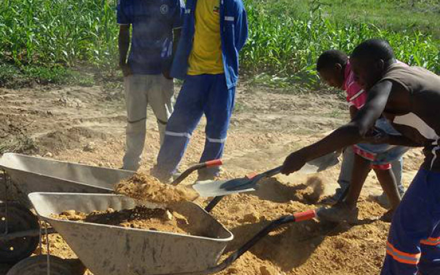 Help from many to get the foundation ready.