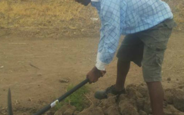 Beginning the foundation is hard work.